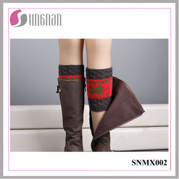 2015 Latest Winter Snowflake Contrast Color Leg Warmers Knitted Socks